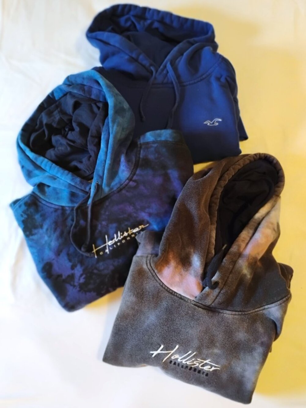 Lot 3 Hollister Men's Hoodies Size M & L Tie Dye Bundle